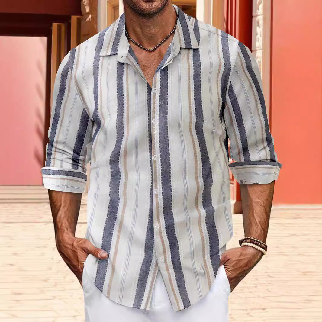 Chemise à rayures décontractée pour hommes Chic und Stil