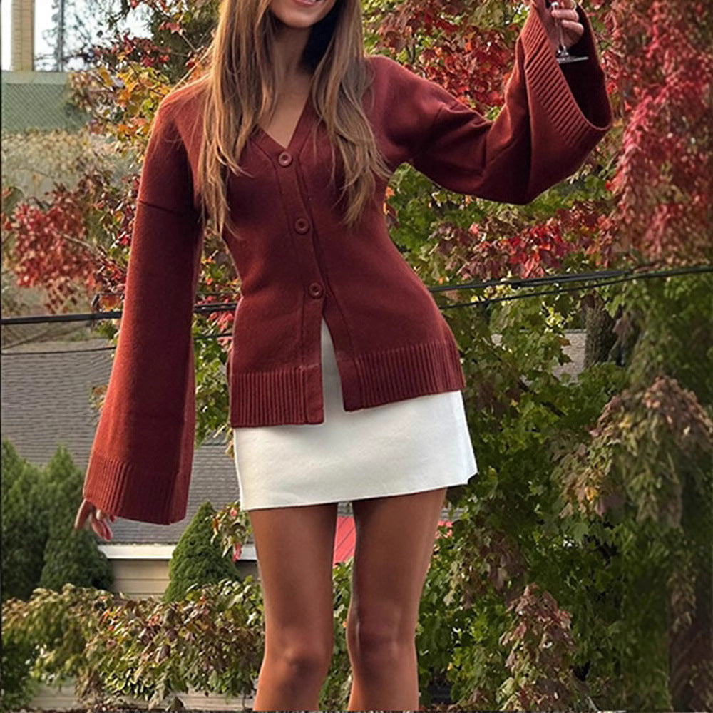 Cardigan décontracté pour femmes avec des manches larges et des détails de boutons Chic und Stil