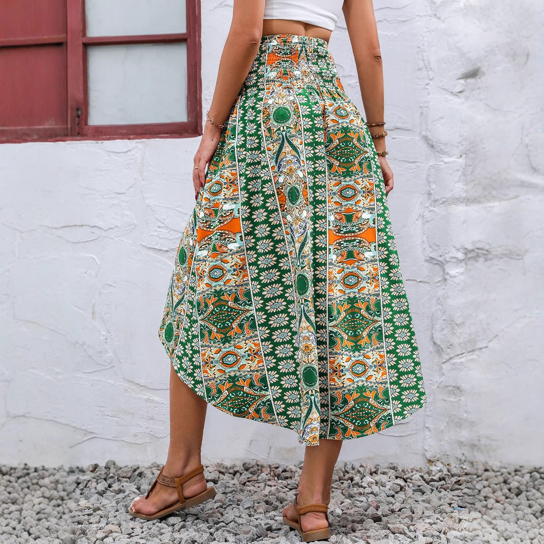 Jupe maxi femme avec coupe asymétrique et design floral Chic und Stil
