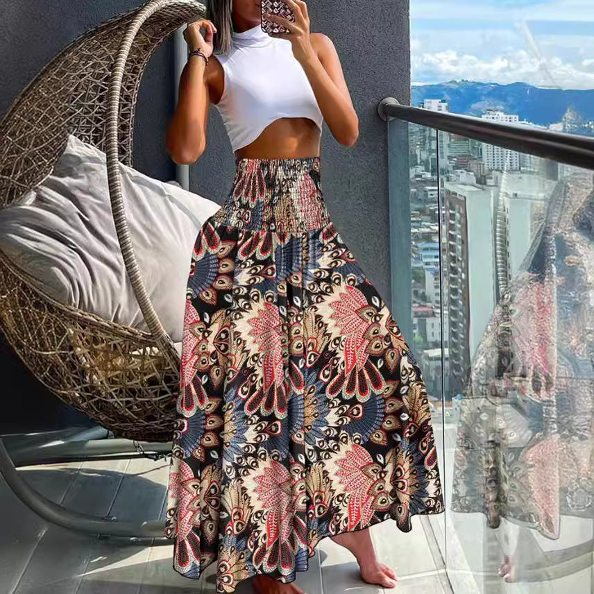 Jupe Maxi Imprimée Boho pour Femmes Chic und Stil