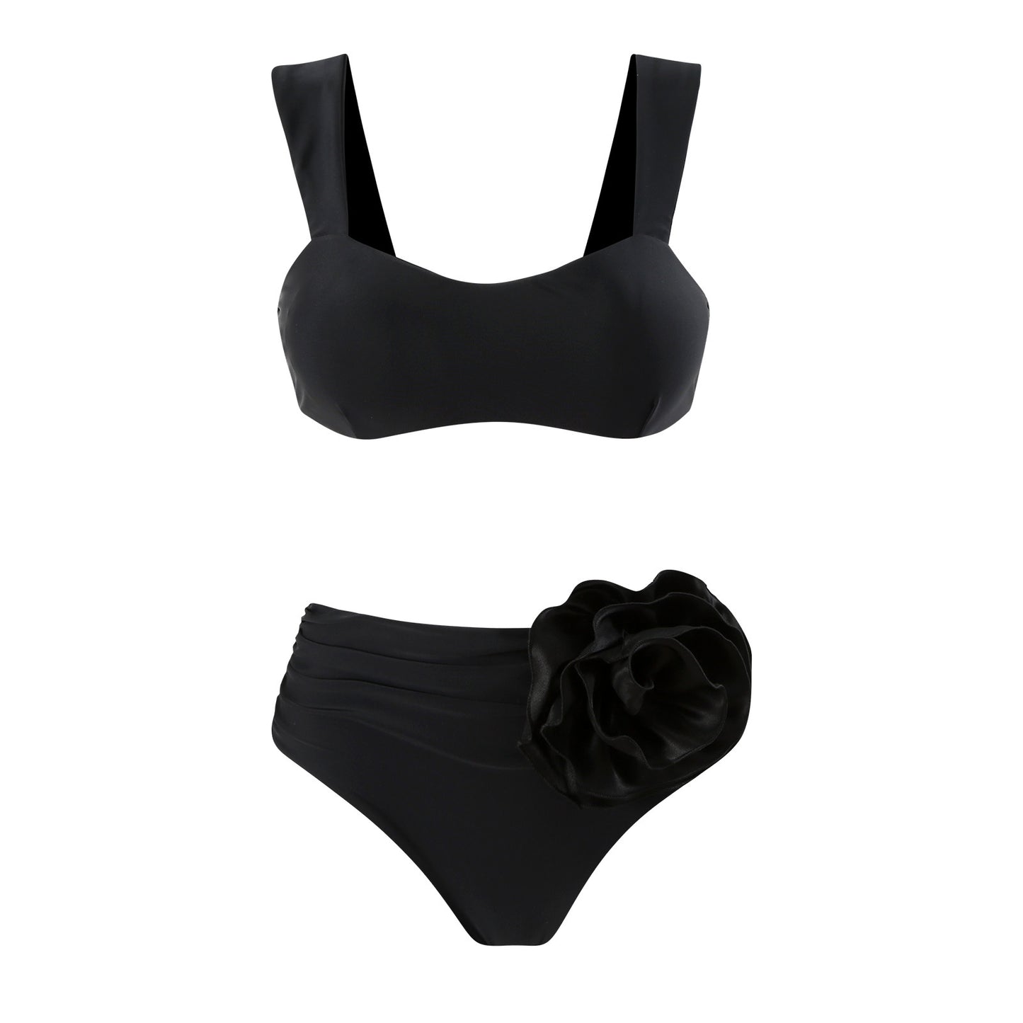 Bikini taille haute pour femme avec décor floral et larges bretelles Chic und Stil