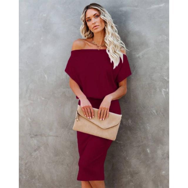 Robe Midi Bodycon Off-Shoulder Chic und Stil pour Femmes