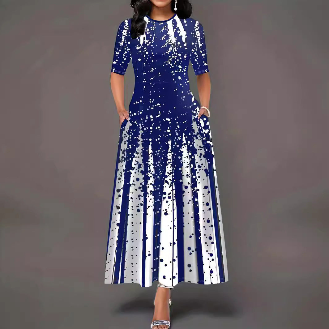 Robe maxi femme avec motif éclaboussure créatif Chic und Stil