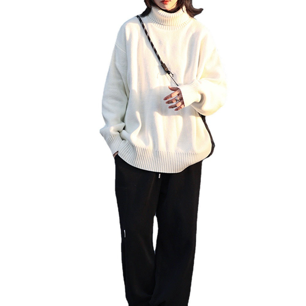 Pull en tricot douillet pour femmes avec col montant et coupe décontractée Chic und Stil