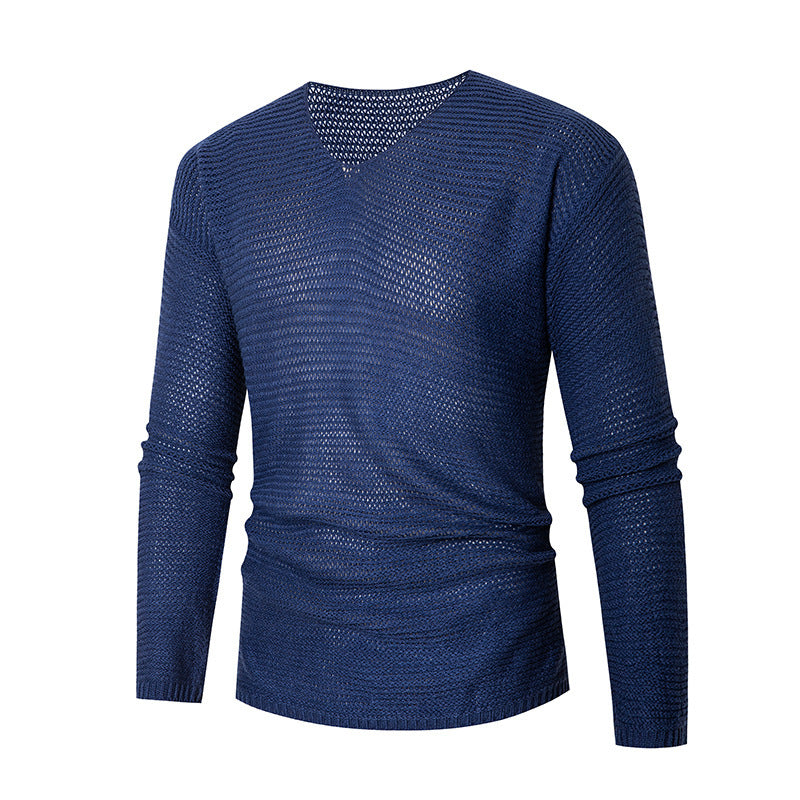 Pull-over en tricot à col V pour hommes en matériau respirant Chic und Stil