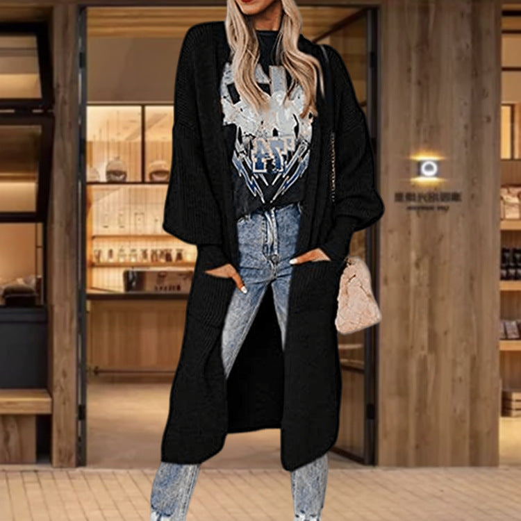 Cardigan en tricot pour dames avec des manches amples et des poches insertées pratiques Chic und Stil