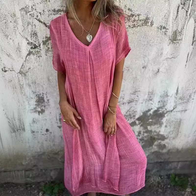 Robe midi femme avec design plissé et coupe décontractée Chic und Stil