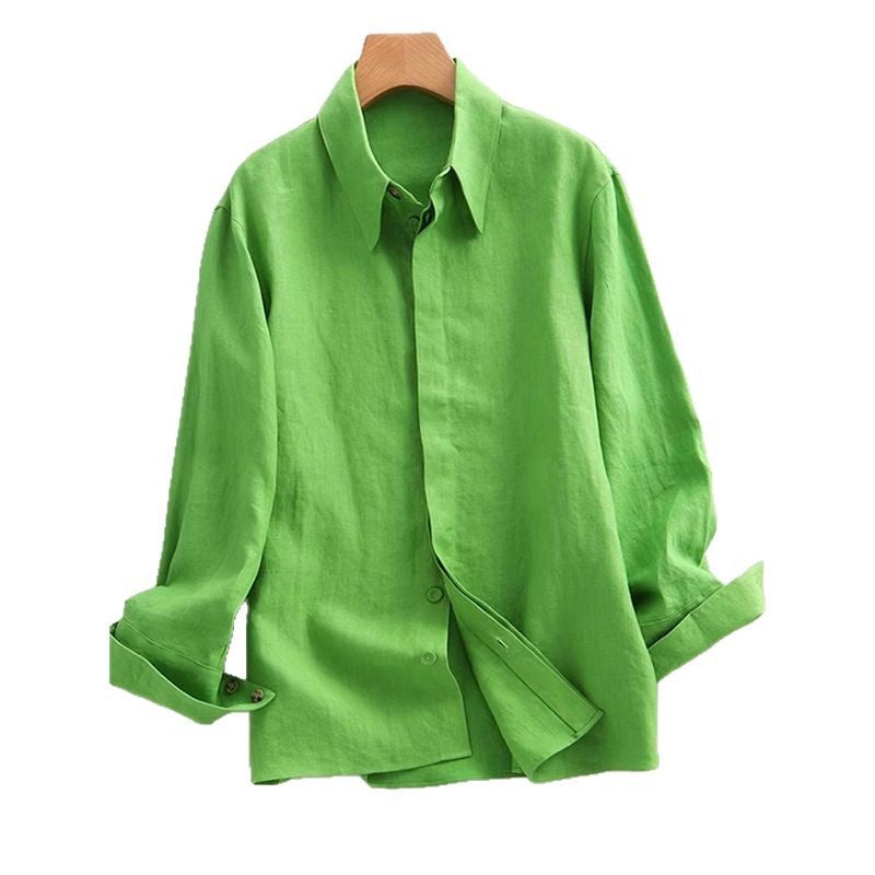 Chemise boutonnée en lin à coupe décontractée pour femmes Chic und Stil