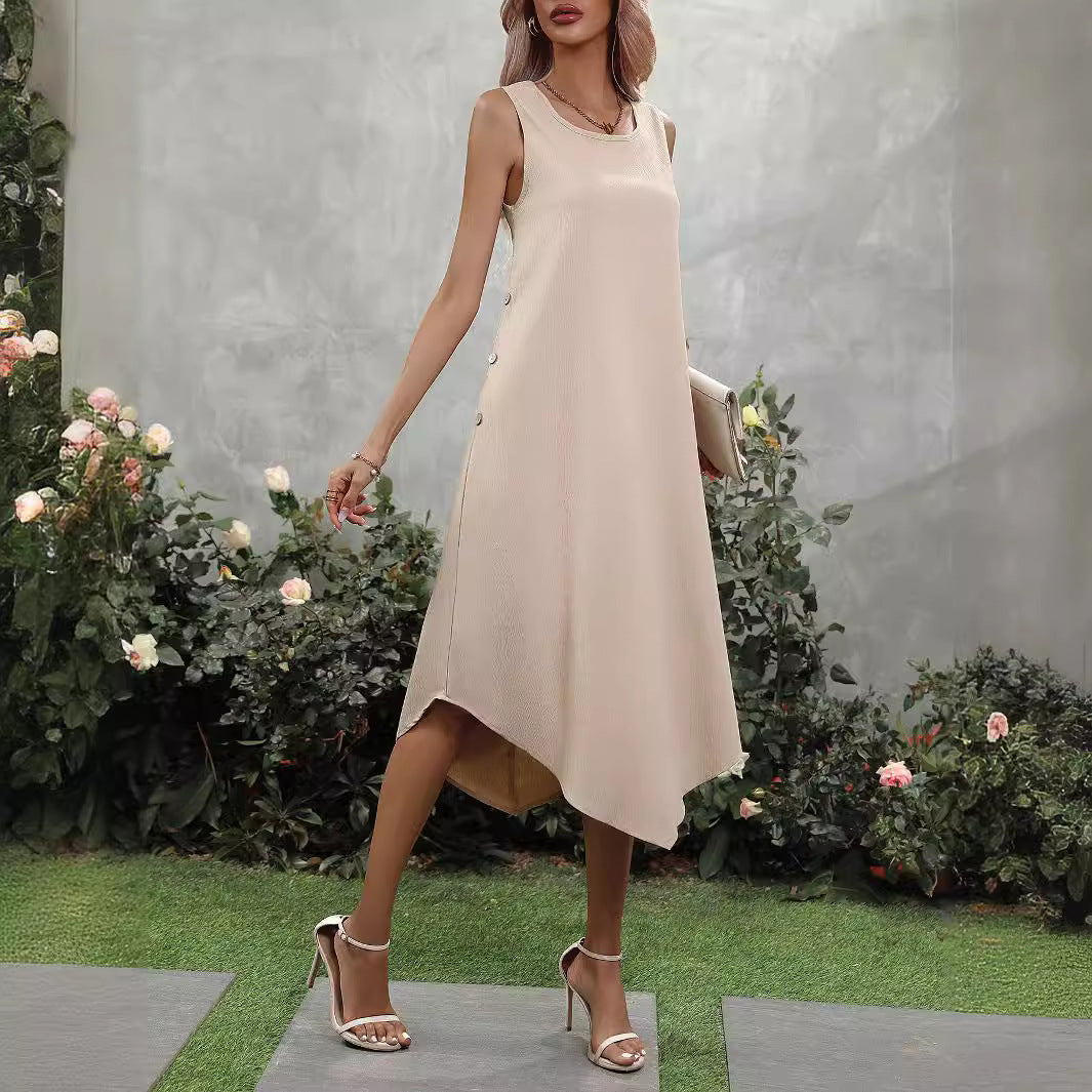 Robe maxi asymétrique pour femmes avec une coupe élégante et un ourlet flottant Chic und Stil
