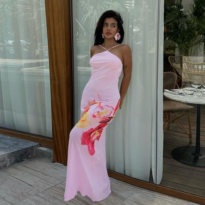 Robe maxi imprimée florale Chic und Stil pour femmes