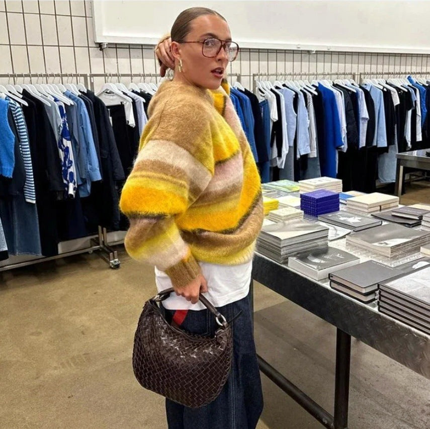 Dames gros tricot pull avec coupe décontractée et style surdimensionné Chic und Stil