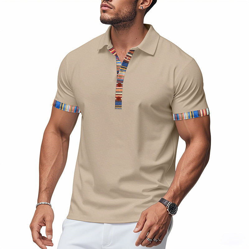 Hommes Polo-Shirt avec col coloré et aspect structuré Chic und Stil