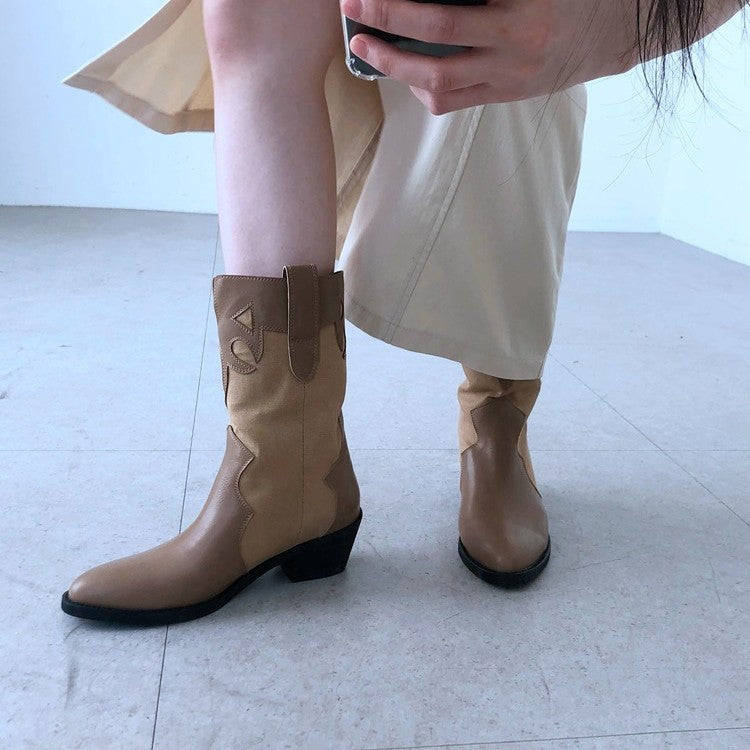 Bottines pour femmes de style cowboy avec un design unique et un talon compact Chic und Stil