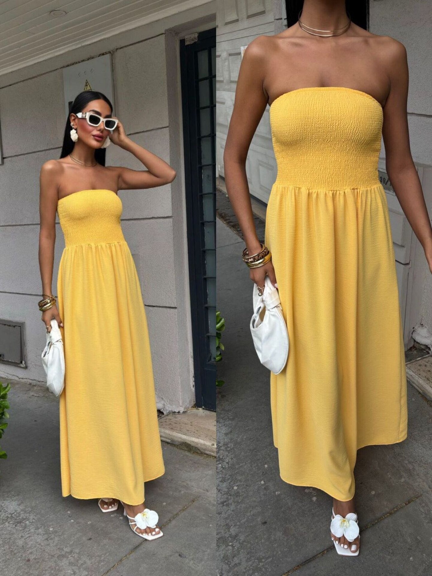 Robe maxi sans épaules Chic und Stil pour dames