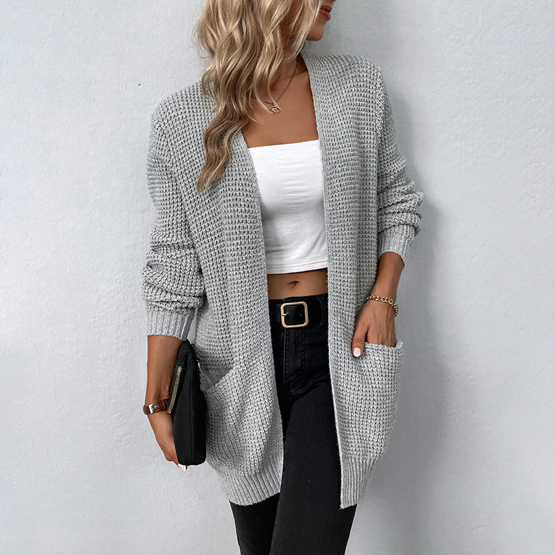 Veste en tricot décontractée pour dames avec poches profondes et coupe ouverte Chic und Stil