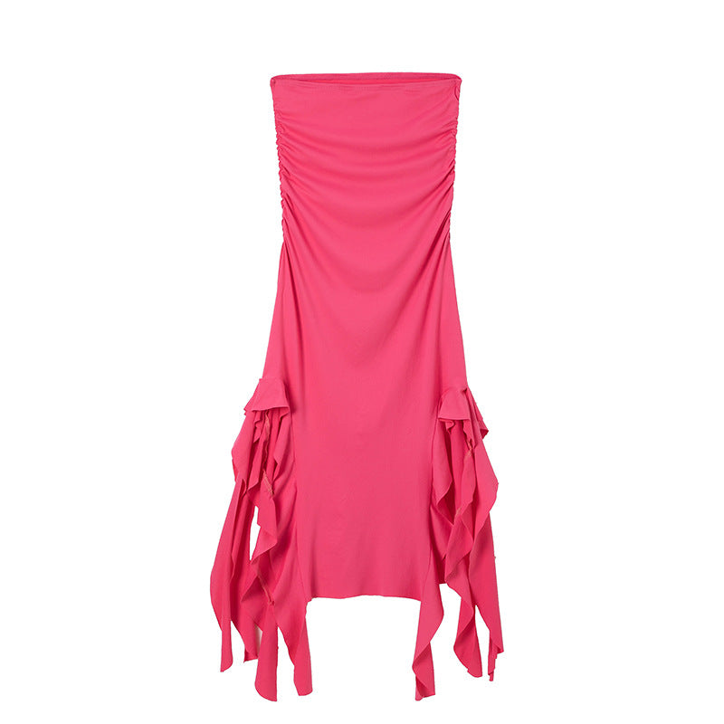 Robe maxi à fronces pour dames avec ourlet asymétrique Chic und Stil