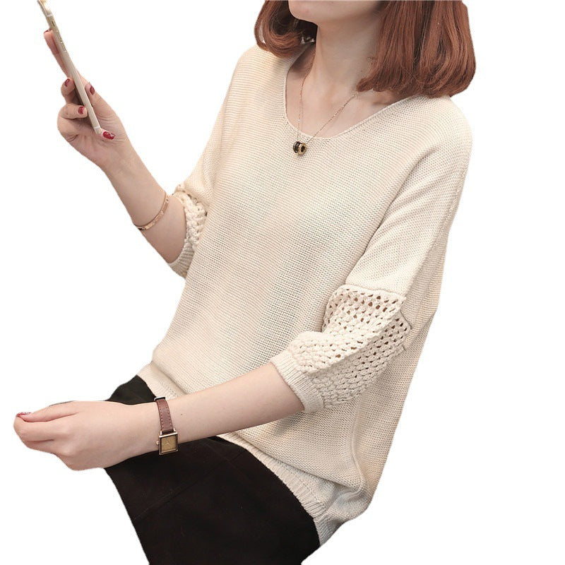Pull en tricot pour femmes avec des manches en crochet uniques et une coupe ample Chic und Stil