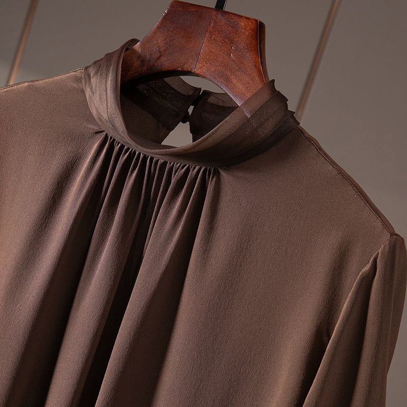 Blouse Plissée Élégante Femme Chic und Stil
