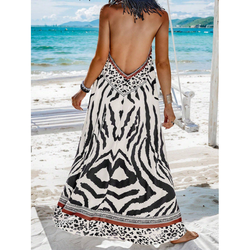 Robe maxi bohémienne pour femmes avec impression exotique Chic und Stil