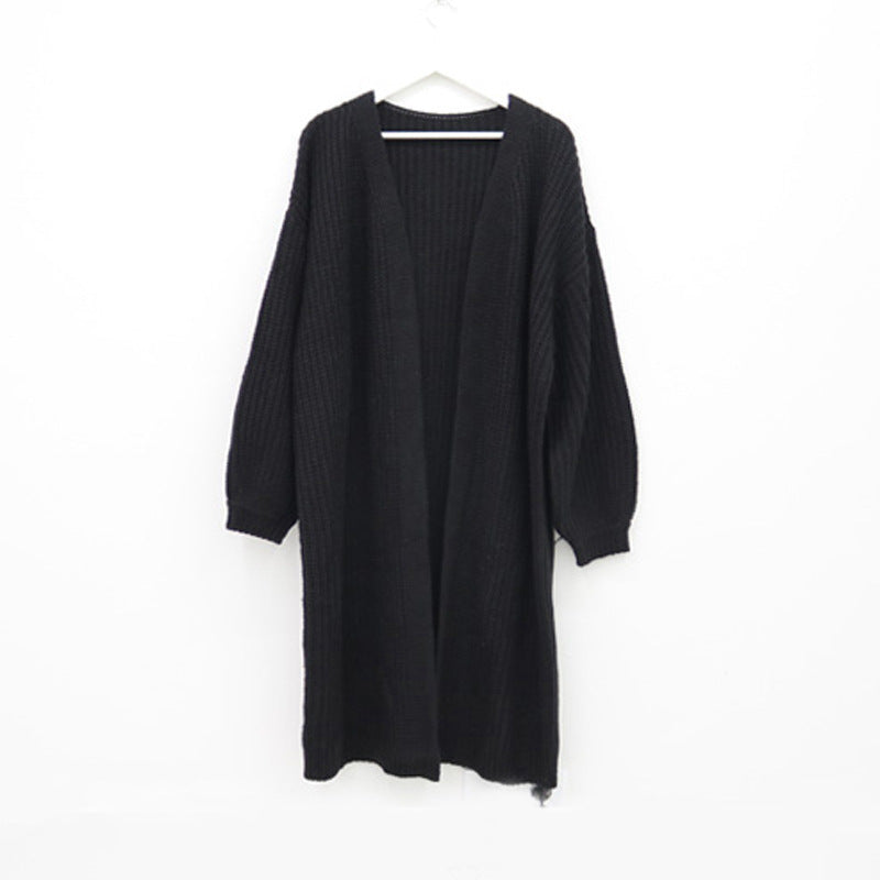 Cardigan en tricot épais pour femmes avec coupe ouverte et finitions de manches confortables Chic und Stil