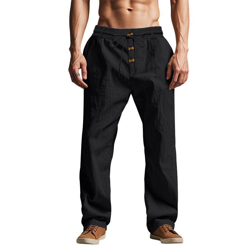 Pantalons décontractés pour hommes avec taille élastique et détail de bouton Chic und Stil