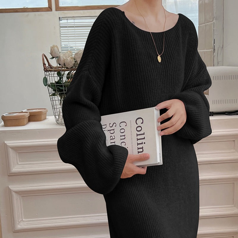 Robe en tricot longue pour femmes avec coupe ample et fine structure côtelée Chic und Stil