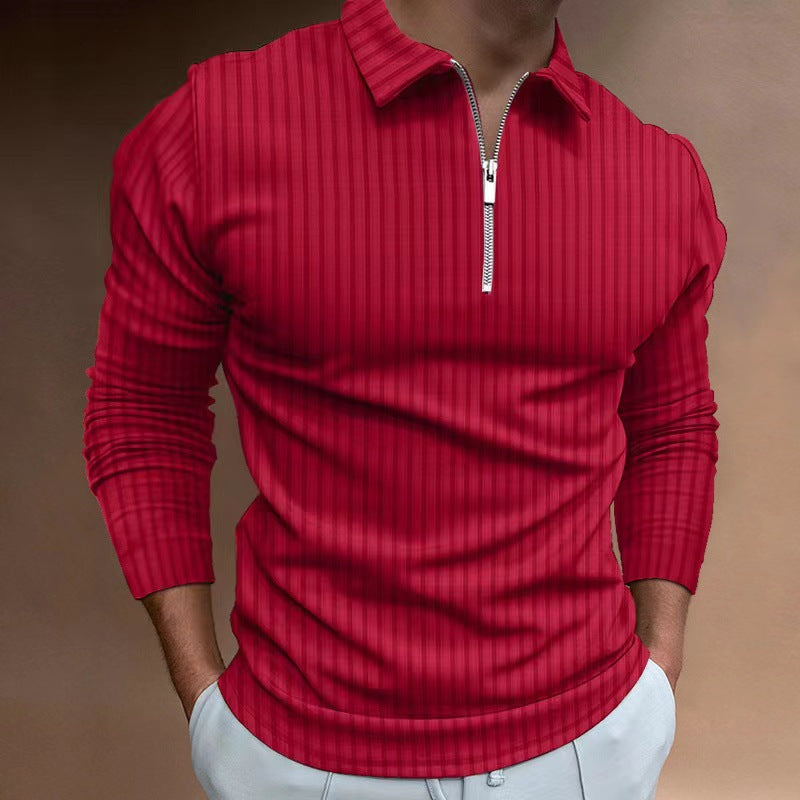 Polo à manches longues pour hommes avec fermeture éclair à la mode Chic und Stil