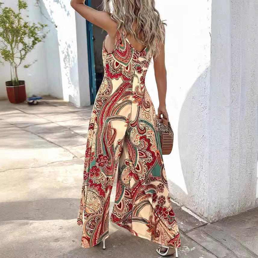 Robe maxi en soie paisley élégante pour femmes Chic und Stil