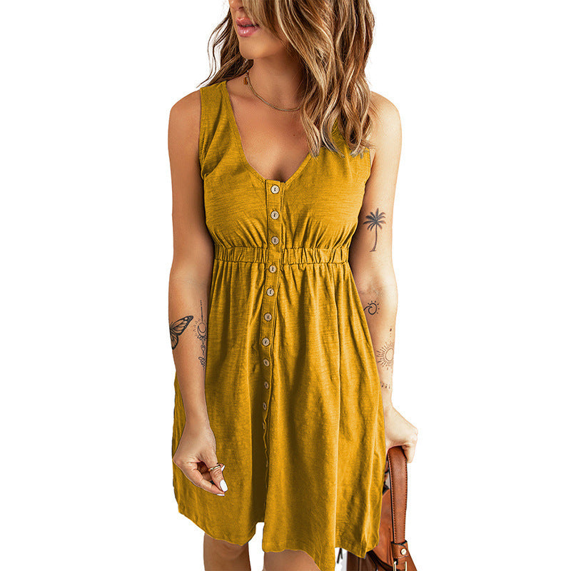 Robe d'été pour femmes avec patte de boutonnage Chic und Stil