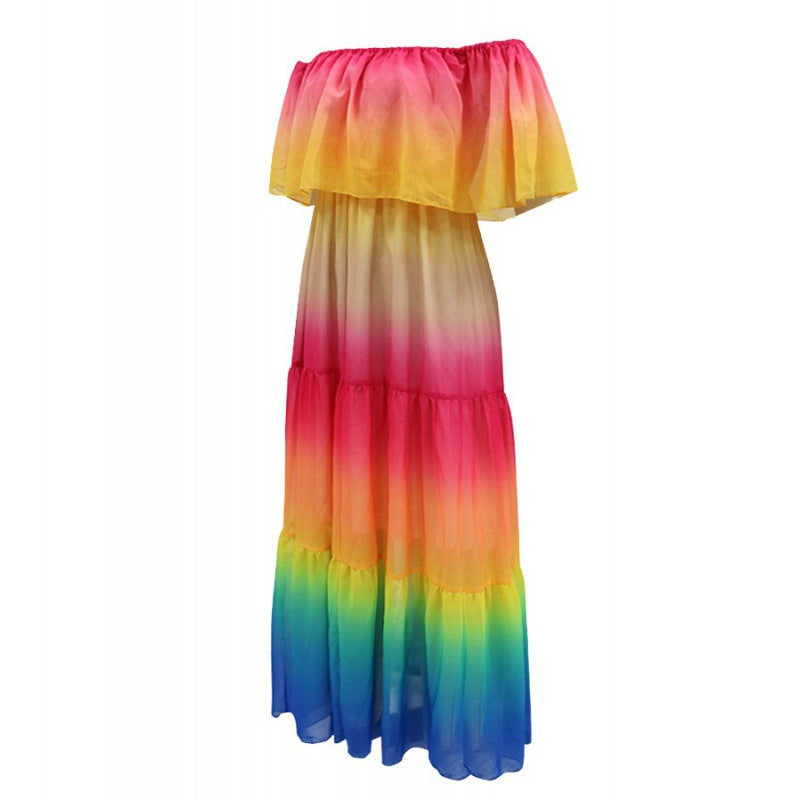 Robe maxi à épaules dénudées à volants Chic und Stil