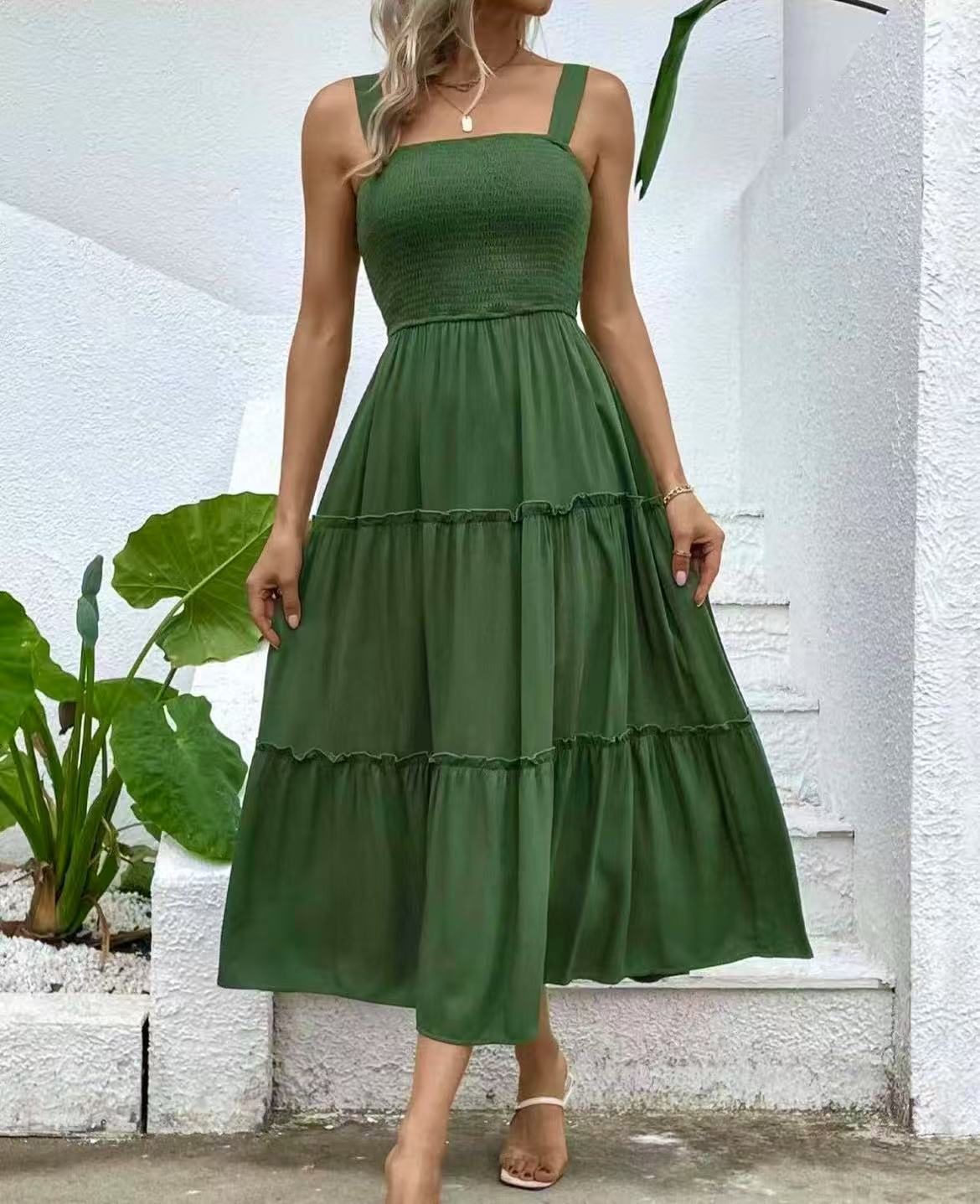 Robe maxi femme avec bustier élastique et jupe fluide Chic und Stile