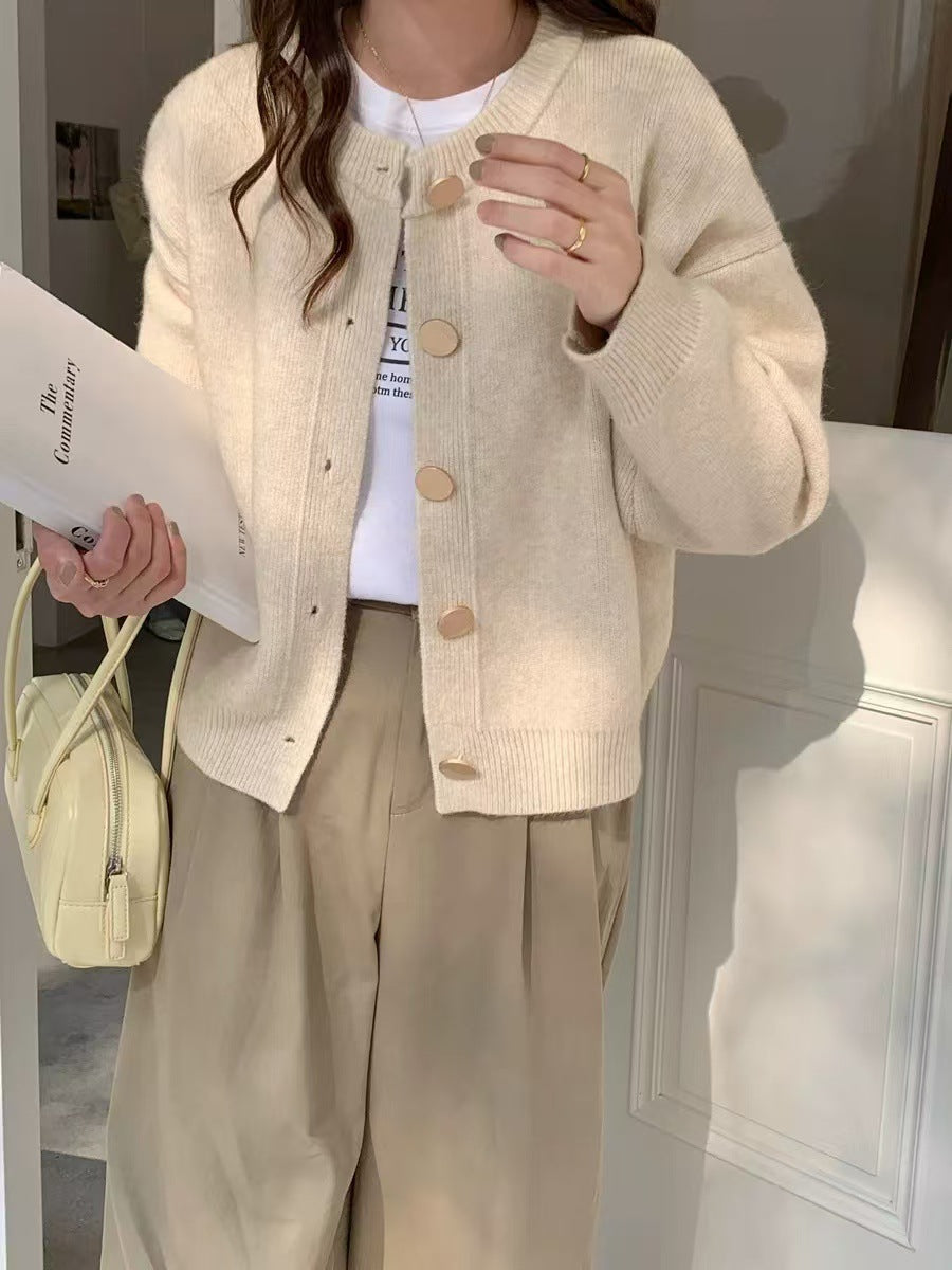 Dames Pull en tricot douillet avec de grands boutons et un design élégant Chic und Stil