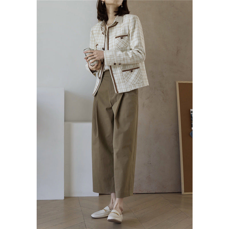 Pantalon court taille haute ajusté pour femme Chic und Stil