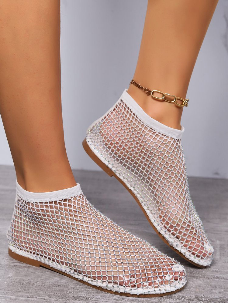 Chaussures dames en filet glamour avec ornements en strass Chic und Stil