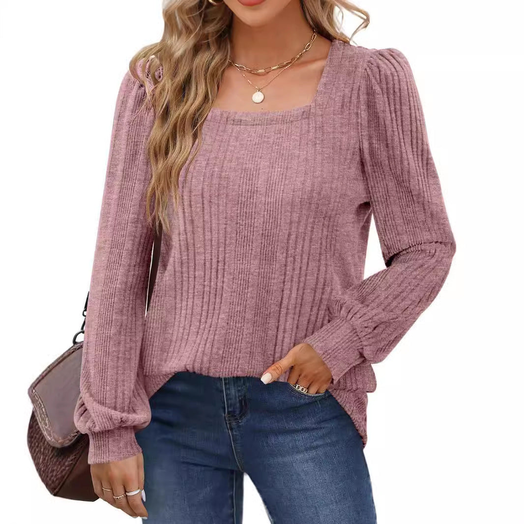 Pull à manches bouffantes côtelé Chic und Stil pour femmes