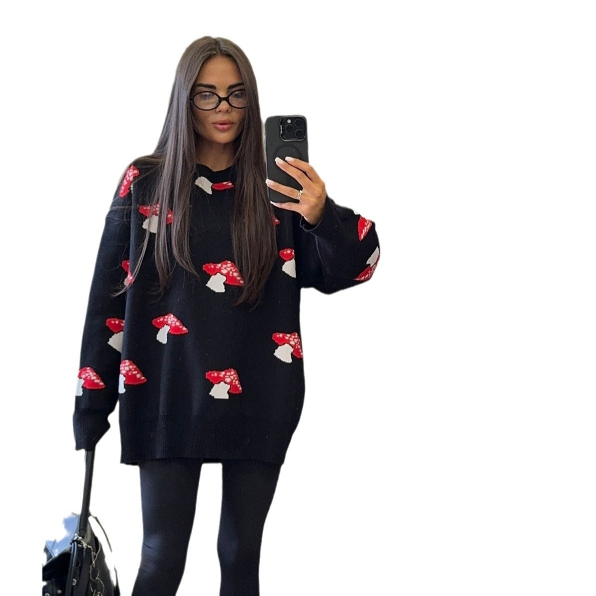 Pull femme avec un design de champignon créatif et une coupe décontractée Chic und Stil