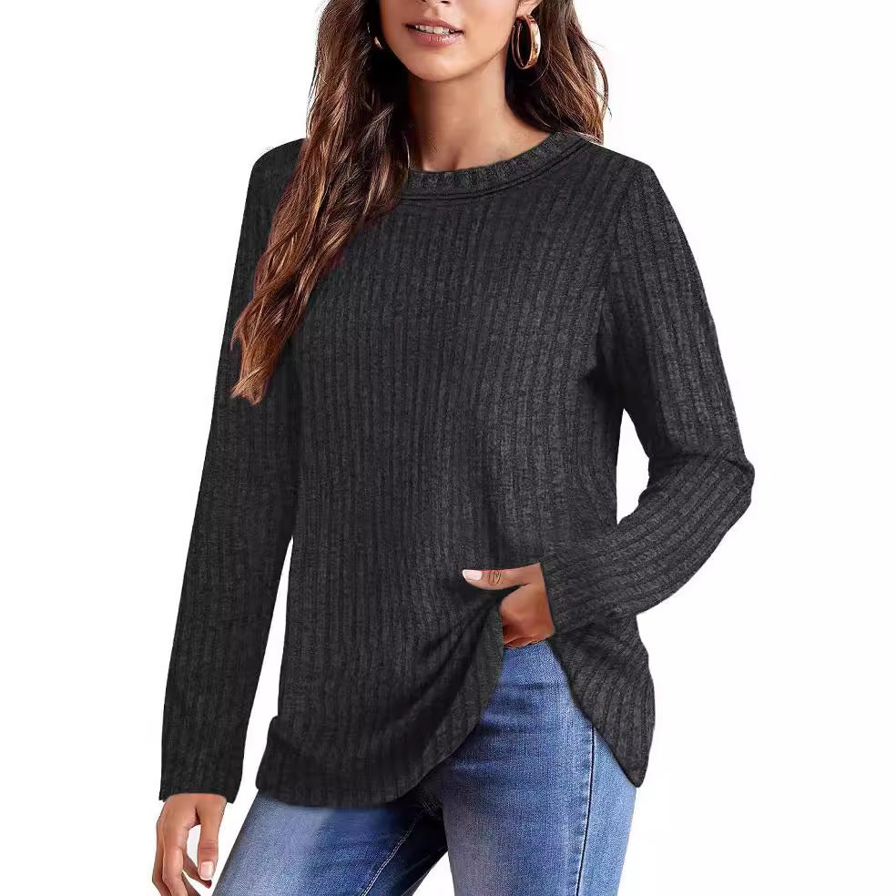 Chemise à manches longues décontractée pour femmes avec structure côtelée Chic und Stil
