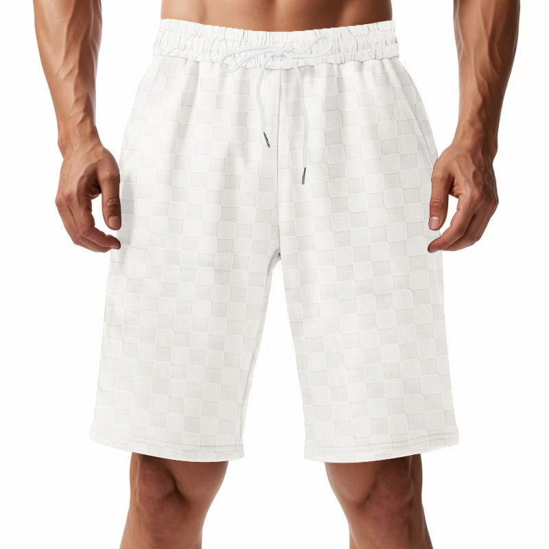Shorts de plage décontractés pour hommes avec taille élastique et motif à carreaux moderne Chic und Stil