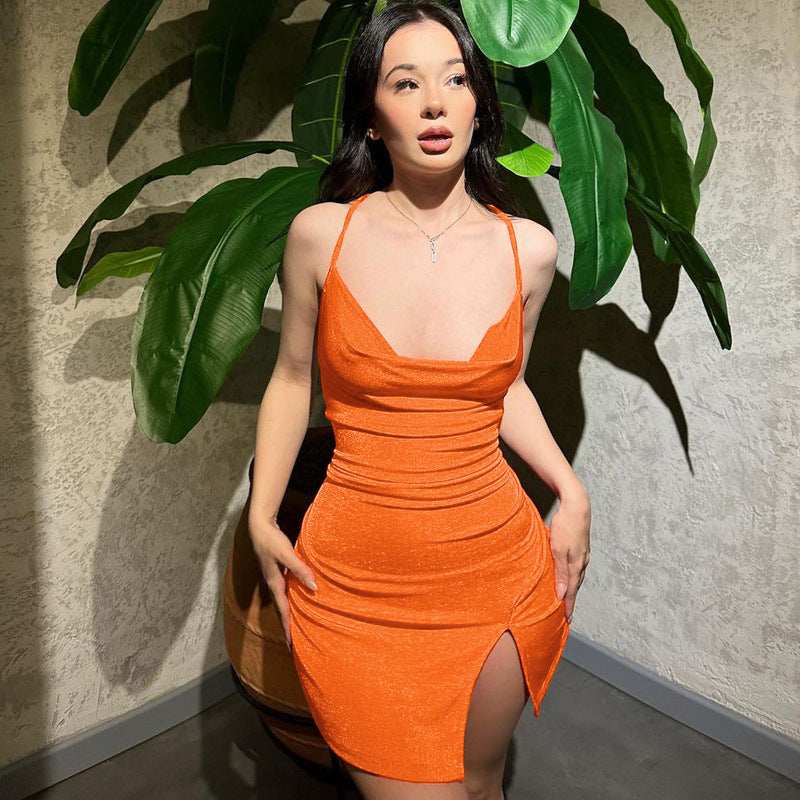 Robe Mini Bodycon pour Femme avec Fente Chic und Stil