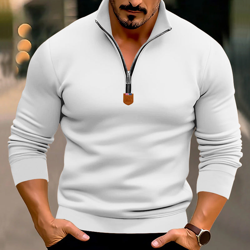 Pull sportif pour homme avec fermeture éclair et col montant Chic und Stil