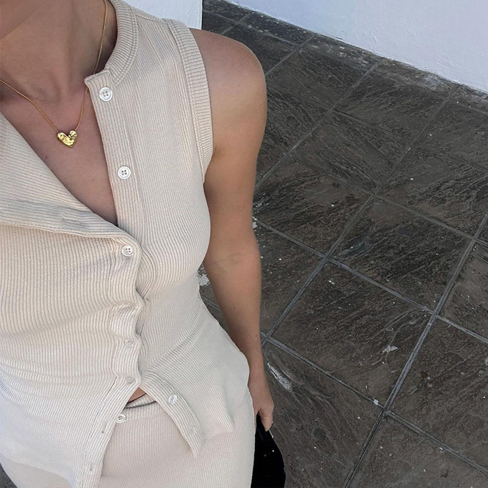 Robe maxi pour femmes avec blouse ornée de boutons Chic und Stil