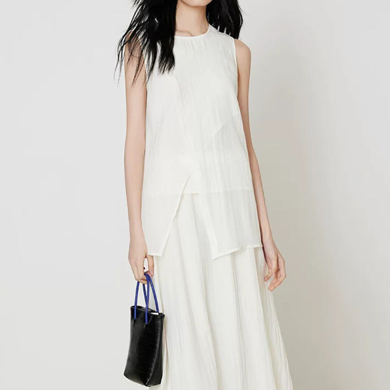 Haut asymétrique plissé pour femme Chic und Stil