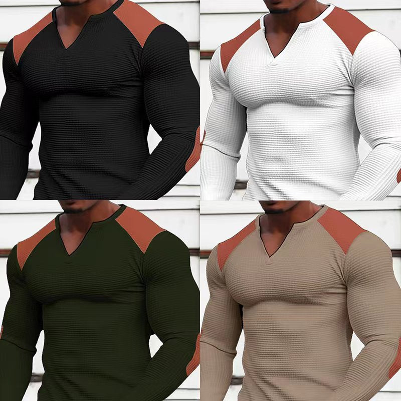 Chemise à manches longues pour hommes avec tissu texturé et détails contrastés Chic und Stil