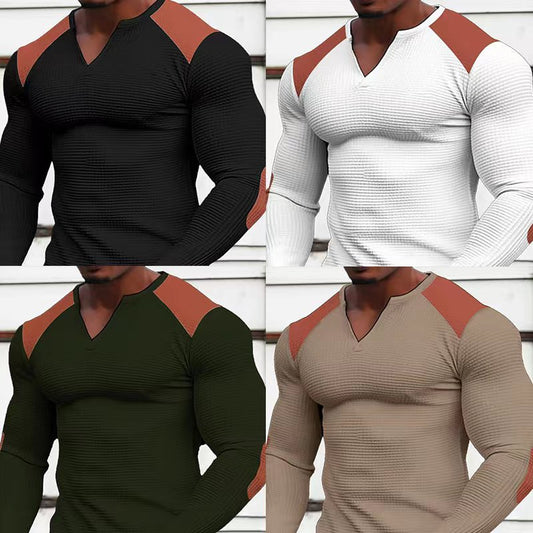 Chemise à manches longues pour hommes avec tissu texturé et détails contrastés Chic und Stil