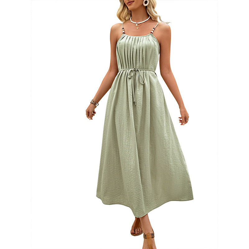 Robe maxi A-line décontractée pour femmes avec bretelles ajustables Chic und Stil