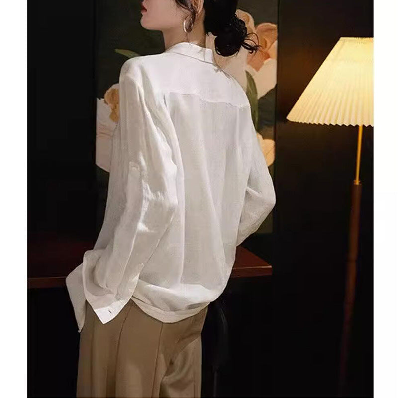 Chemise légère en lin à boutons pour femmes Chic und Stil