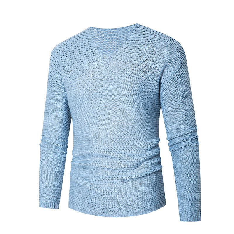 Pull-over en tricot à col V pour hommes en matériau respirant Chic und Stil