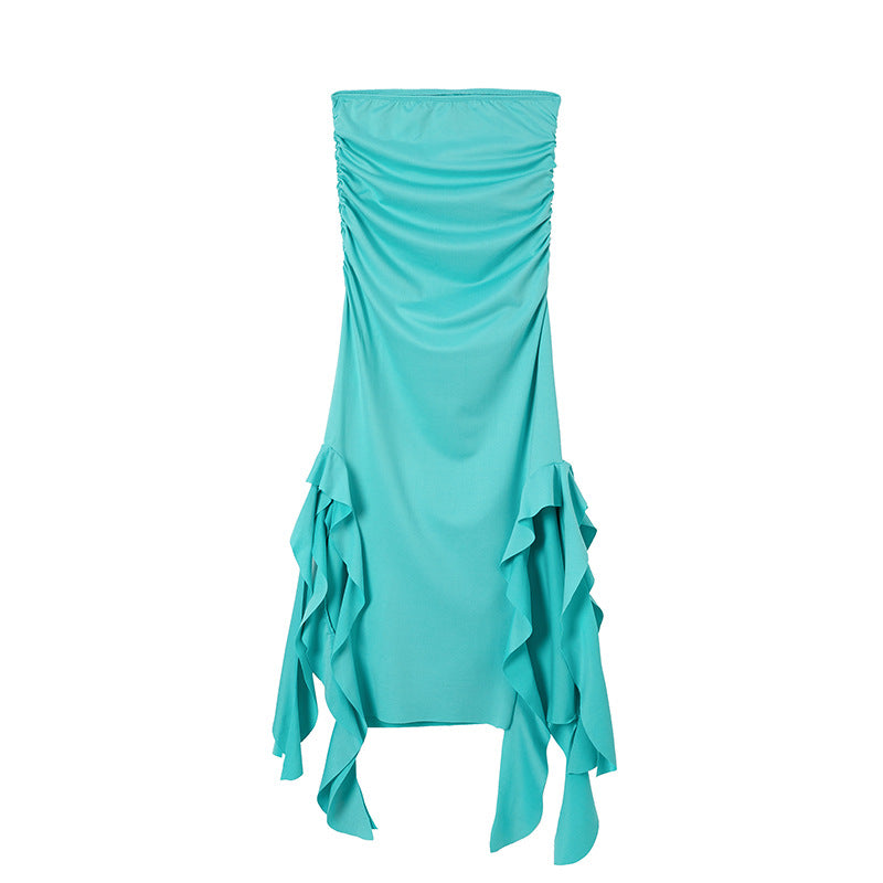 Robe maxi à fronces pour dames avec ourlet asymétrique Chic und Stil