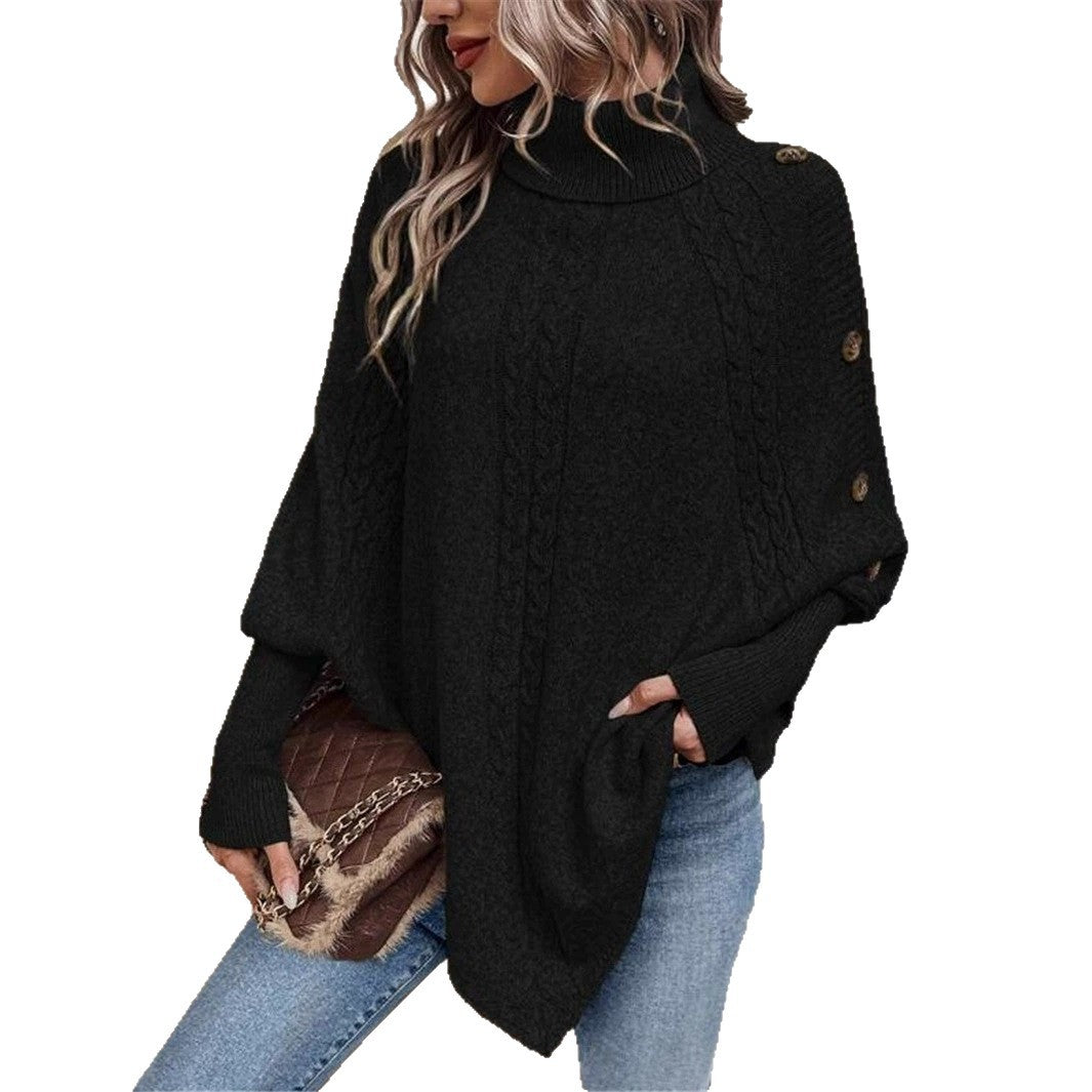 Pull en tricot oversize pour femmes avec un motif de torsade moderne et des détails de bouton Chic und Stil