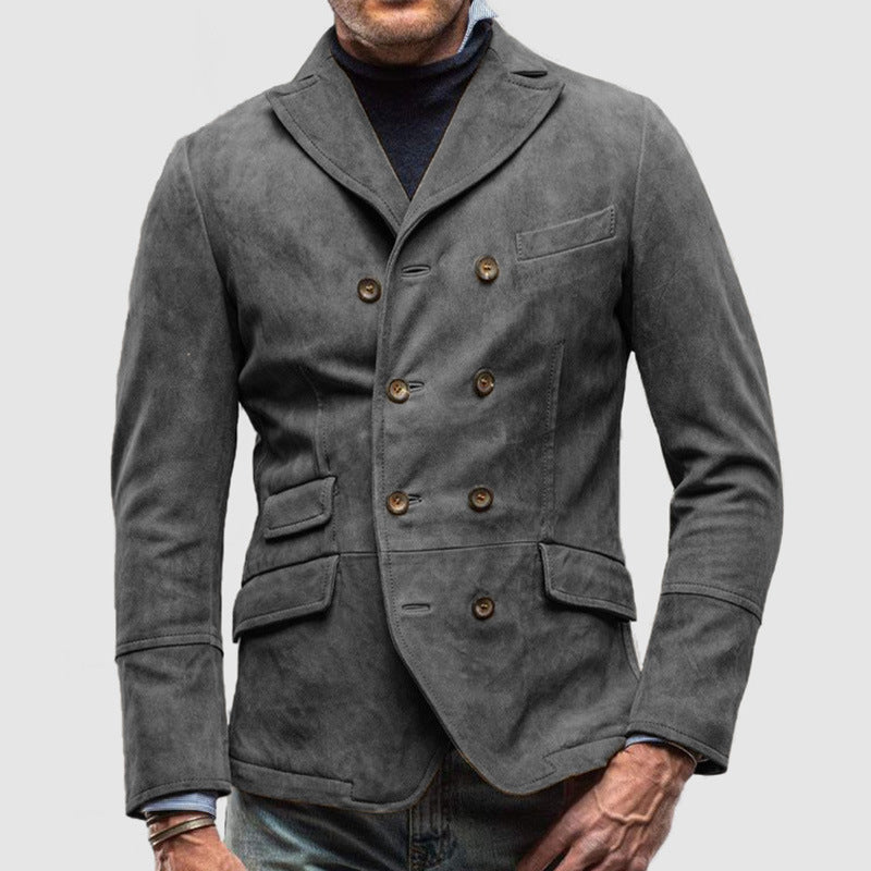 Blazer en daim élégant pour hommes avec double boutonnage et poches pratiques Chic und Stil